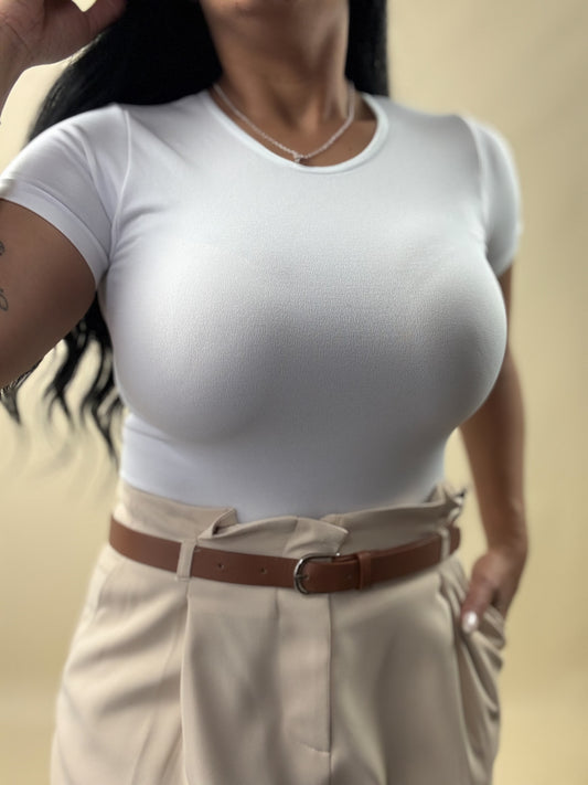 White Seamless Spandex Basic