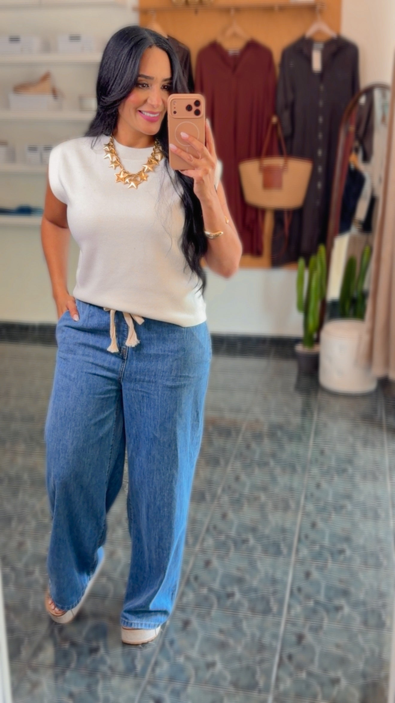 Ivory Viscose Sweater Top