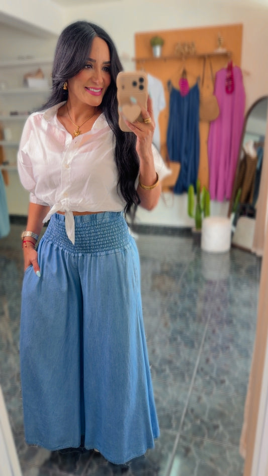 Italy Tencel Wide Leg Pants