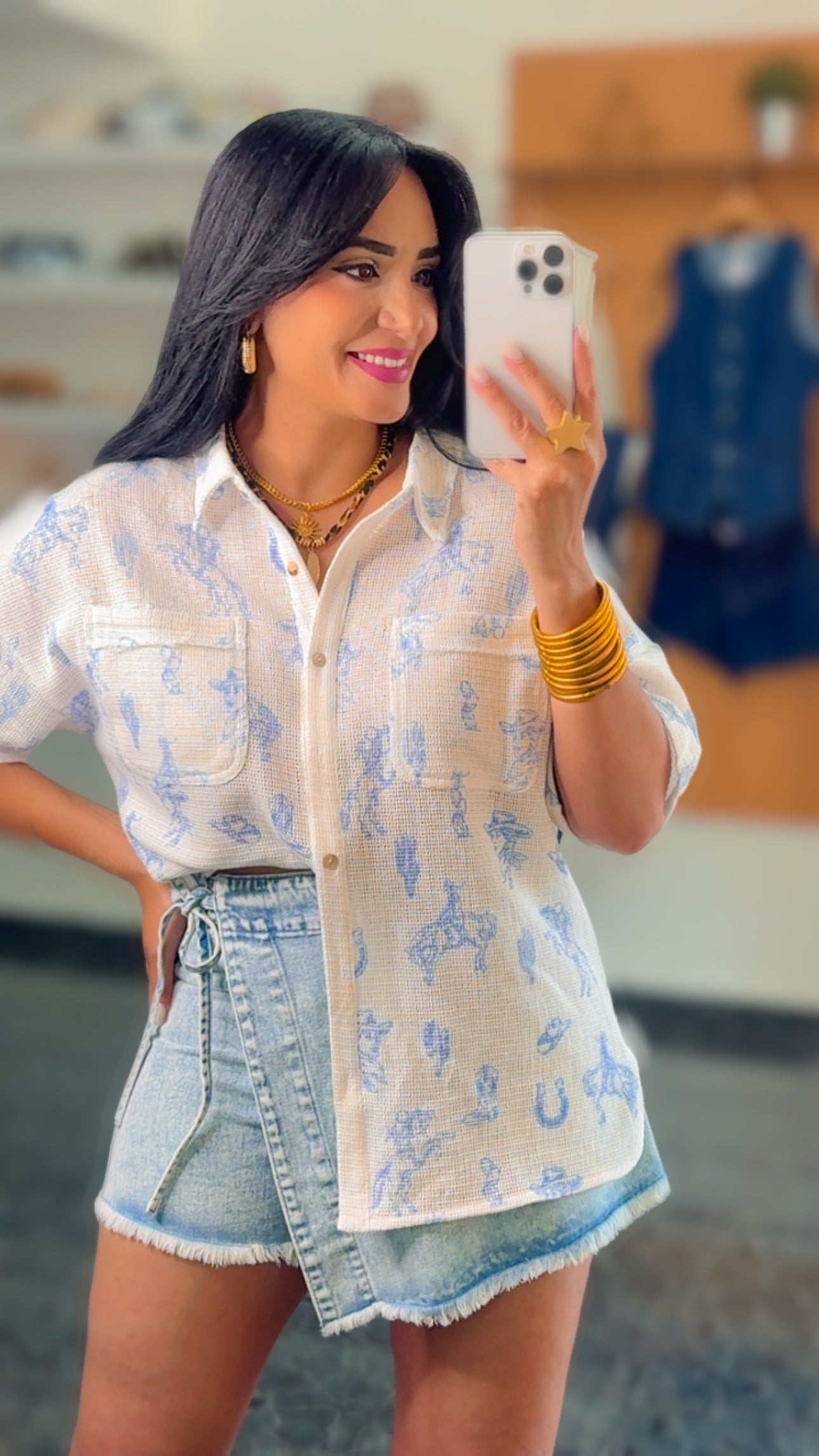 Cowgirl Button Down Oversized Shirt