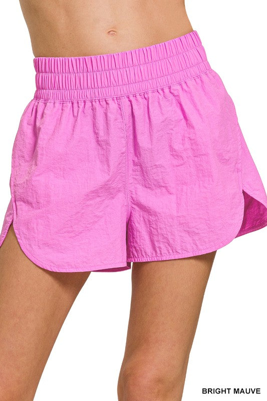 Pink Windbreaker Running Shorts