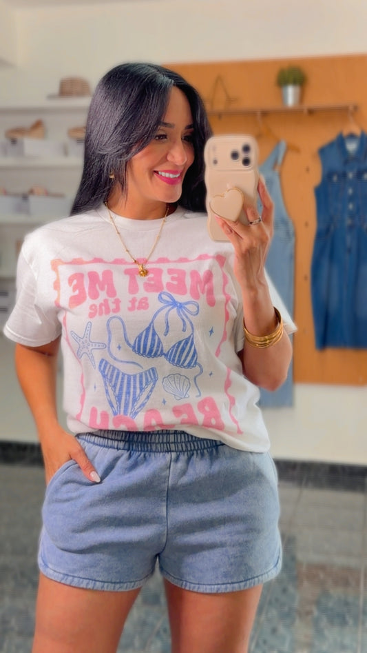 MEET ME AT THE BEACH OVERSIZED TEE