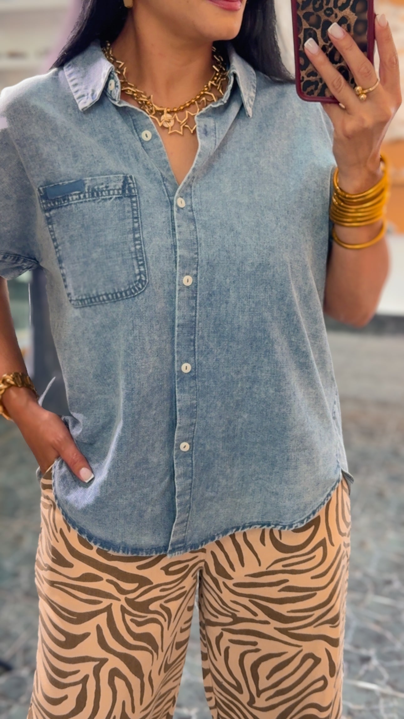 Medium Denim Oversized Shirt