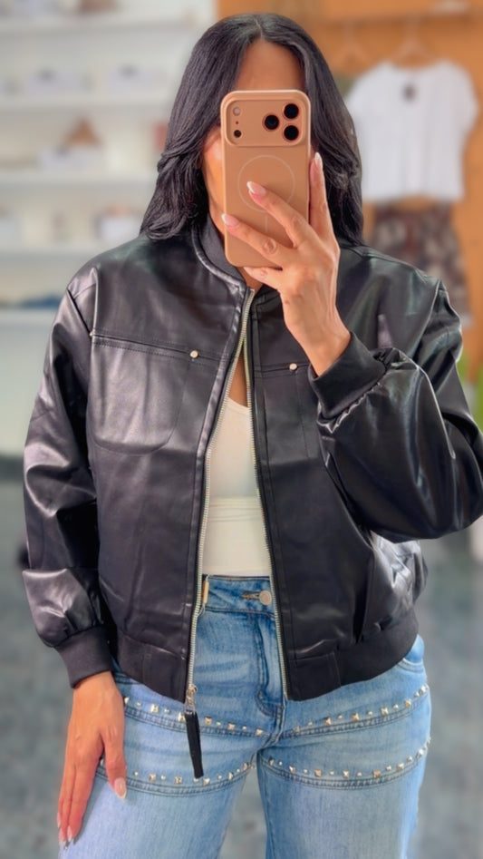 Black Onesize Leather Jacket