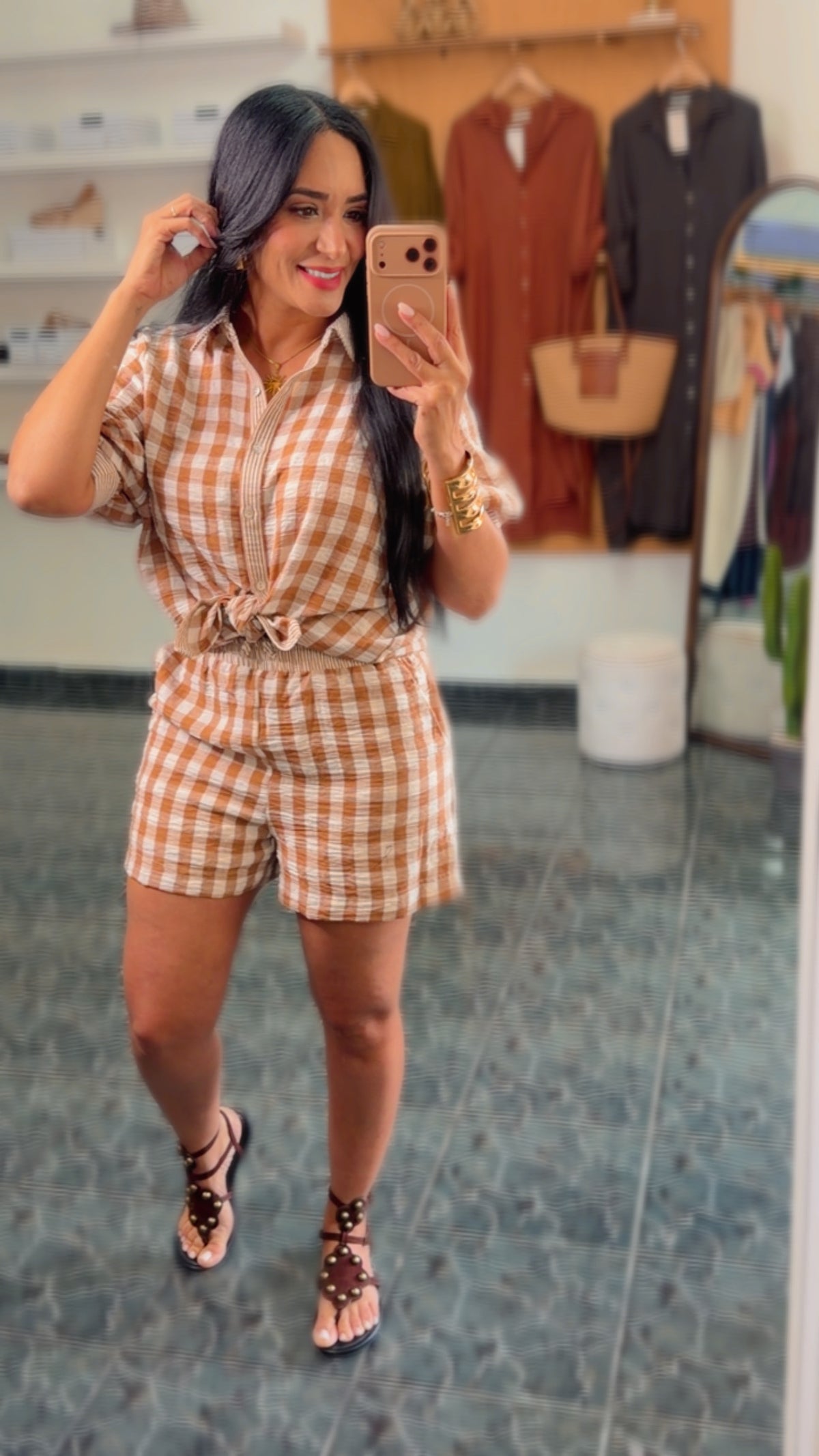 Checkered Shirt & Short Set