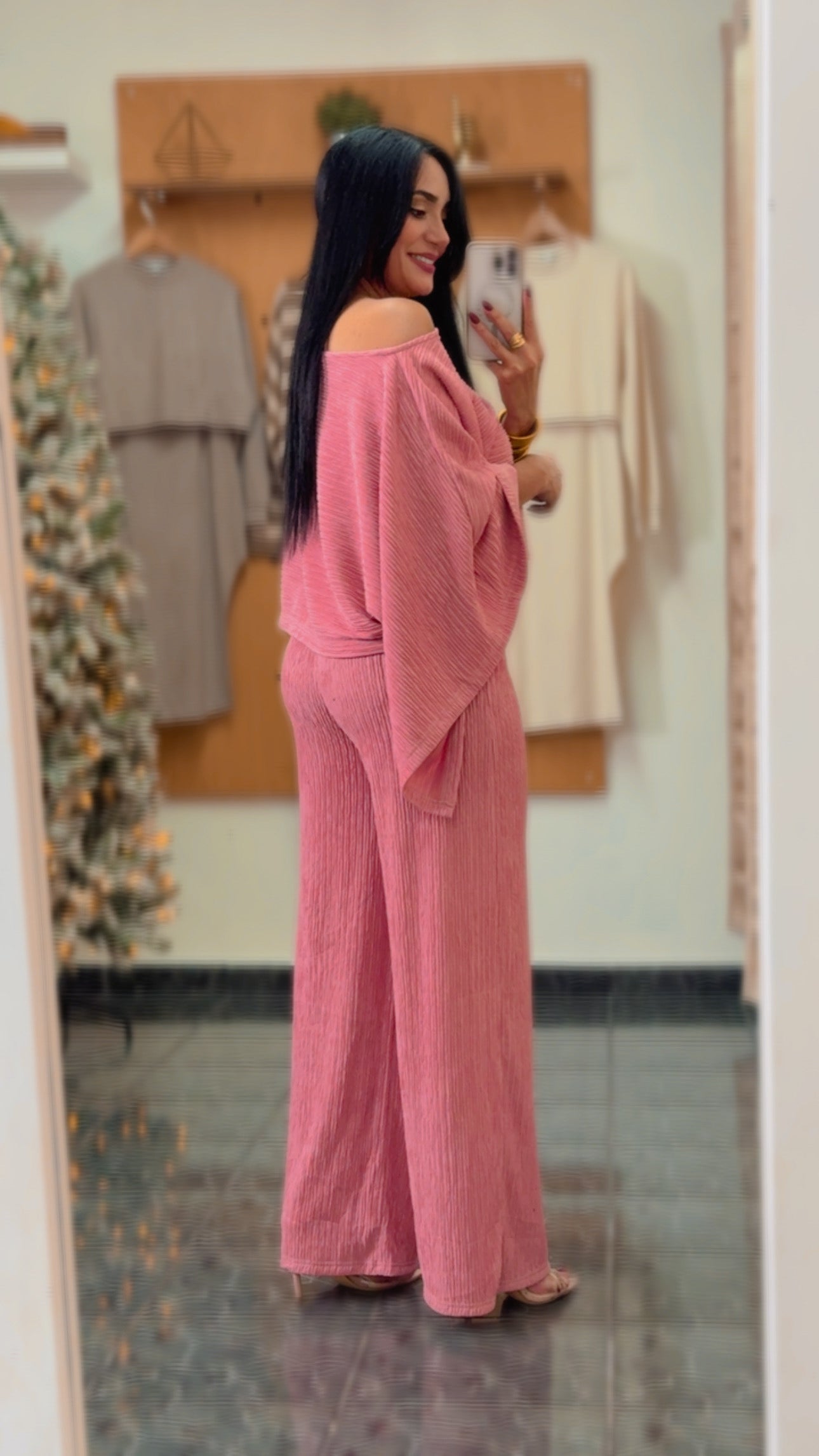 Rose Kimono Cape Pants Set