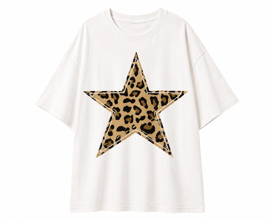 VINTAGE LEOPARD STAR OVERSIZED TEE