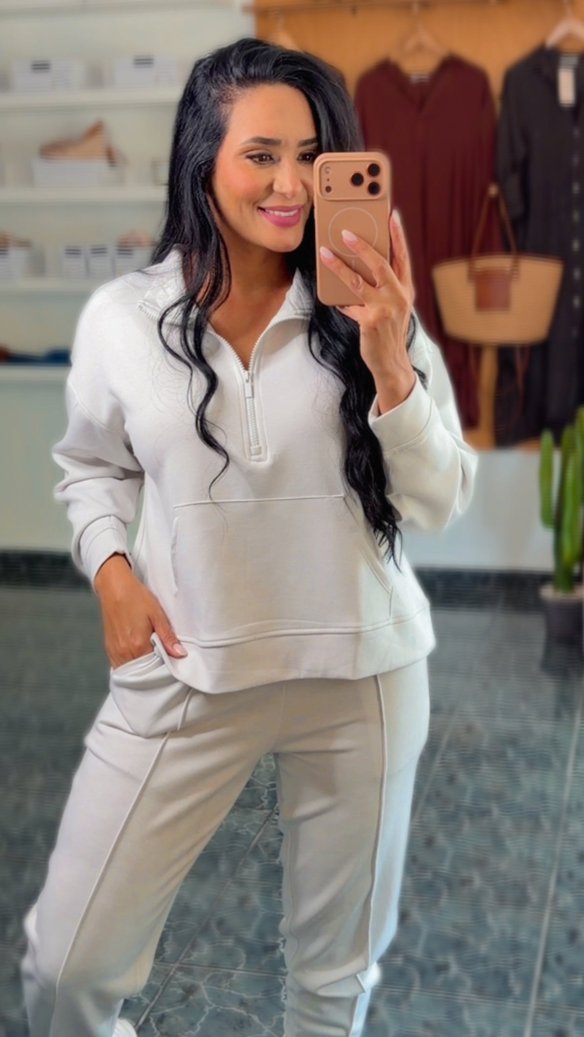 Bone Scuba Half Zip Sweater/Jogger Set