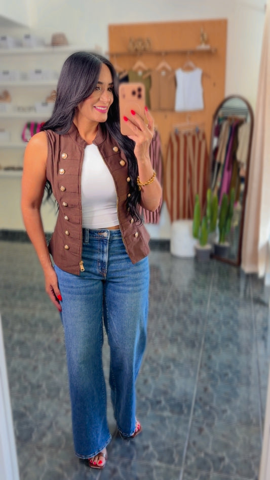 Brown Napoleon Spandex Vest