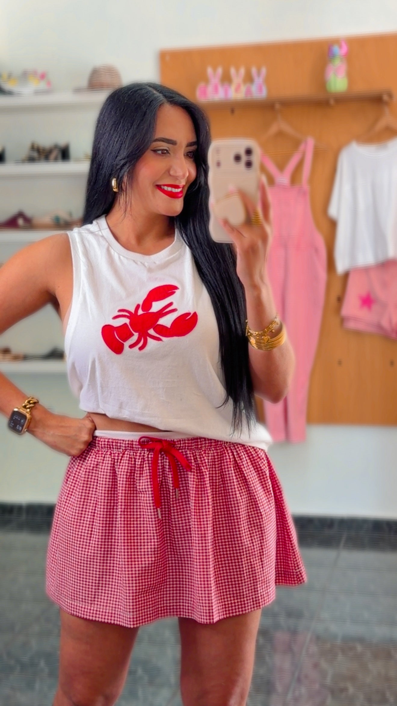 Gingham Tie-Waist Skirt