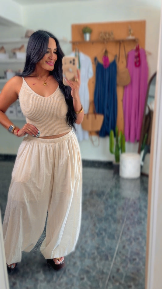 Italy Beige Aladdin Jogger Pants