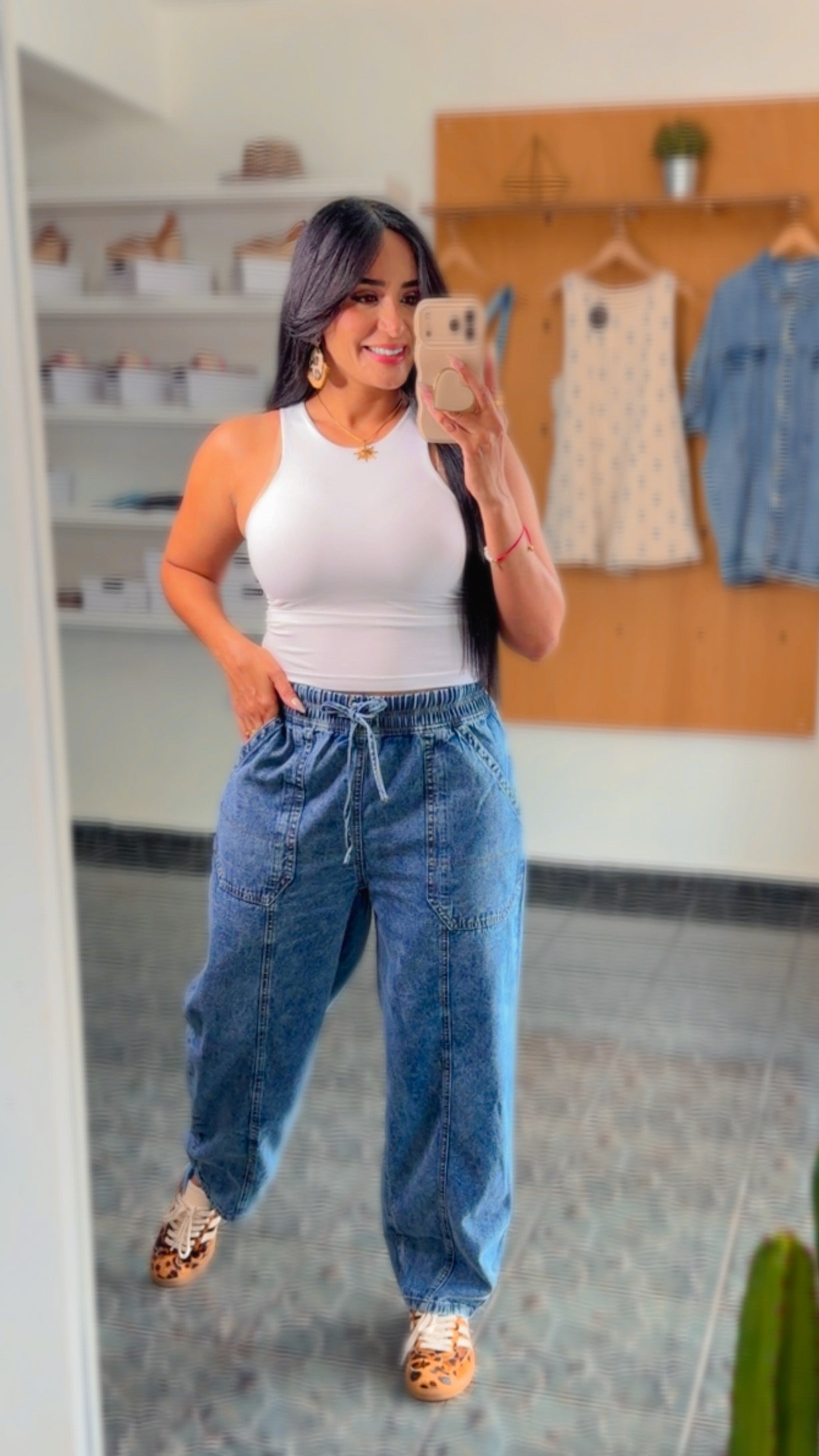 Indigo Mineral Washed Chambray Barrel Pants