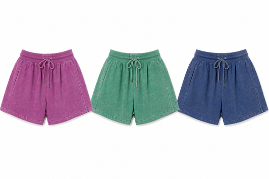 Mineral Washed Comfy Baggy Shorts