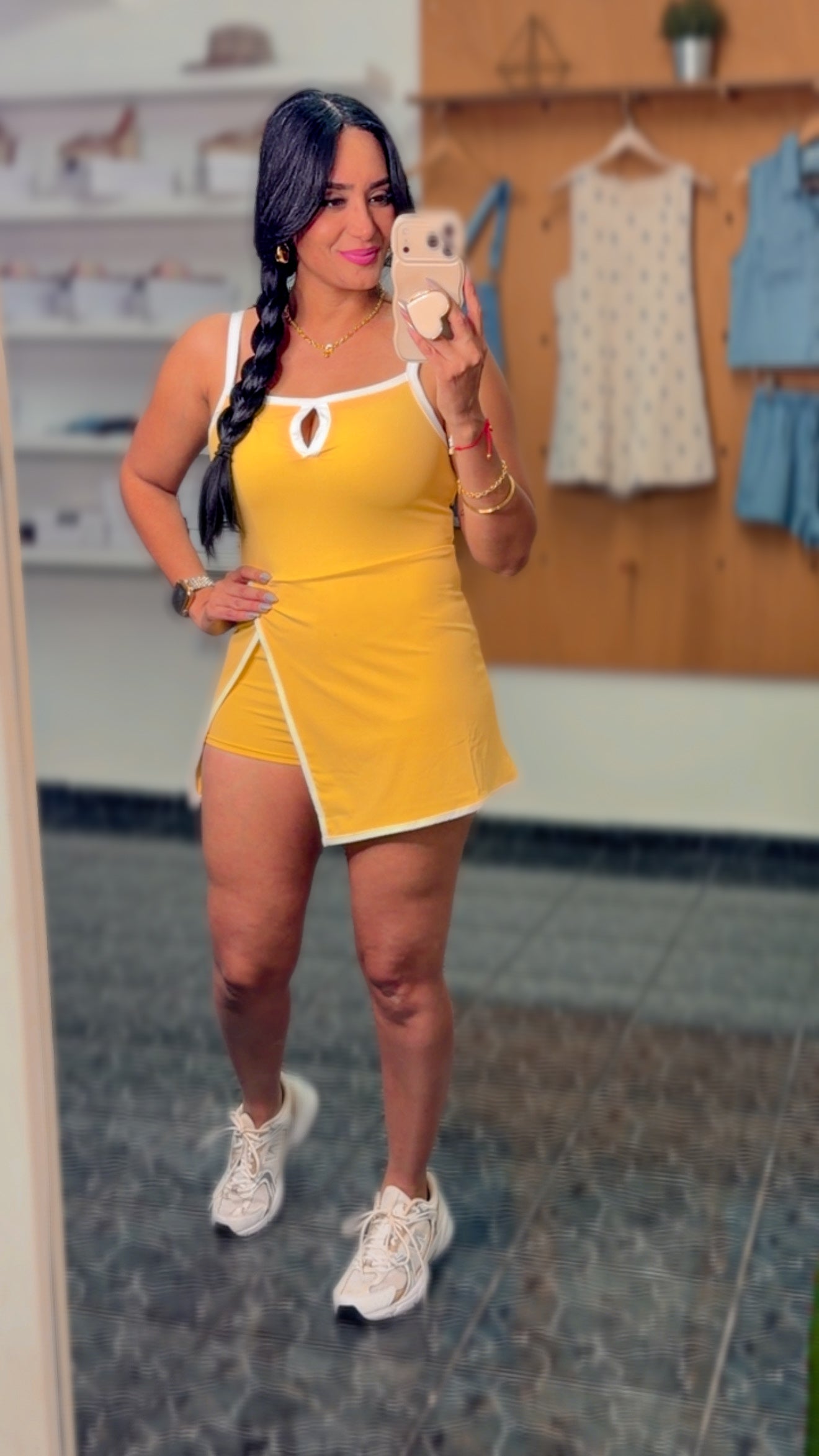Yellow Active Spandex Romper