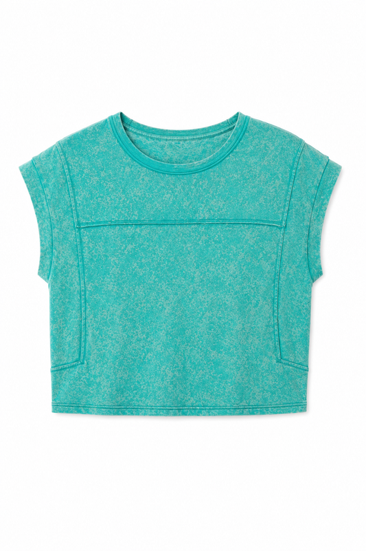 Seafoam Mineral Washed Sleeveless Knit Top