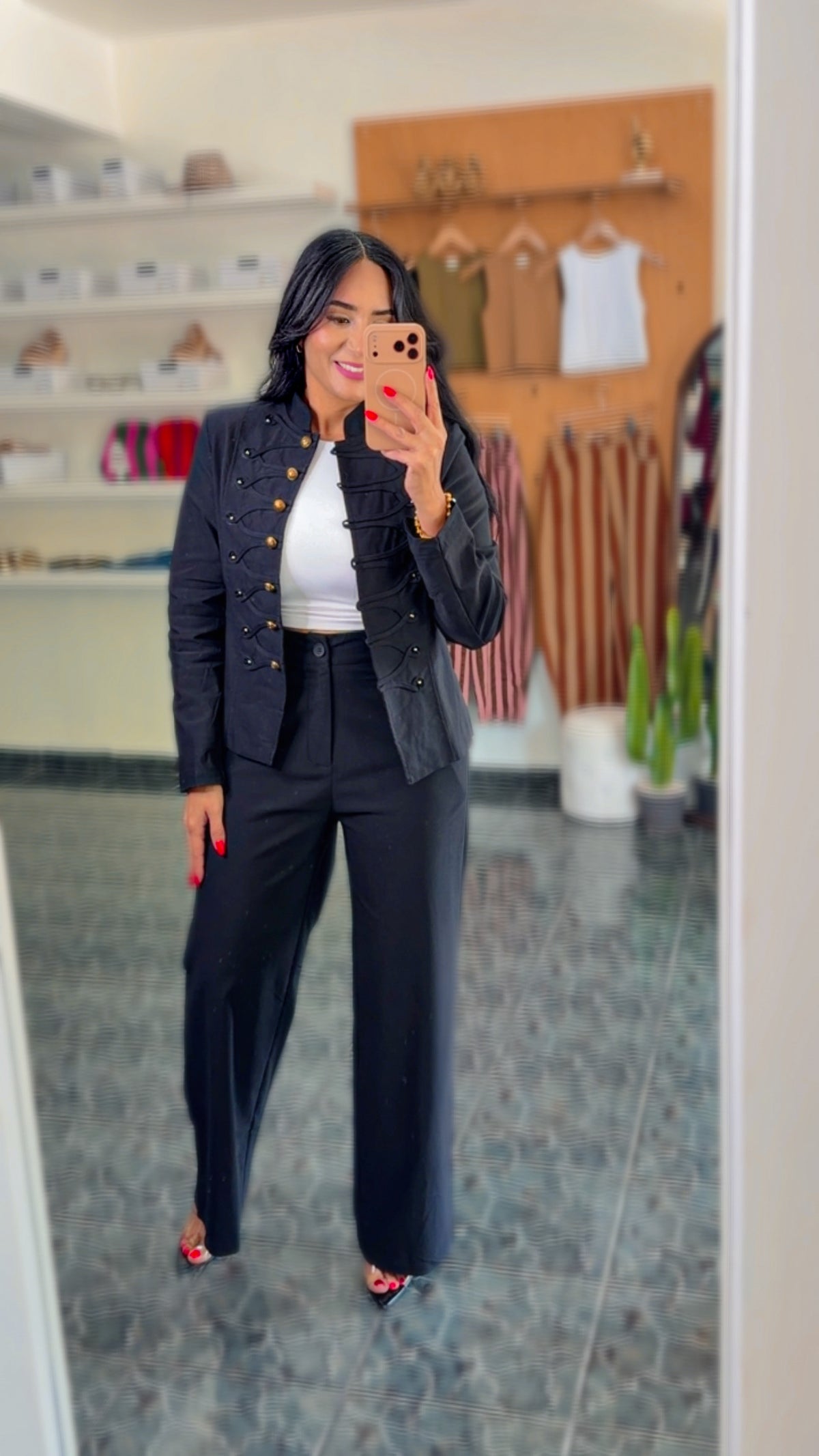 Black Napoleon Spandex Blazer