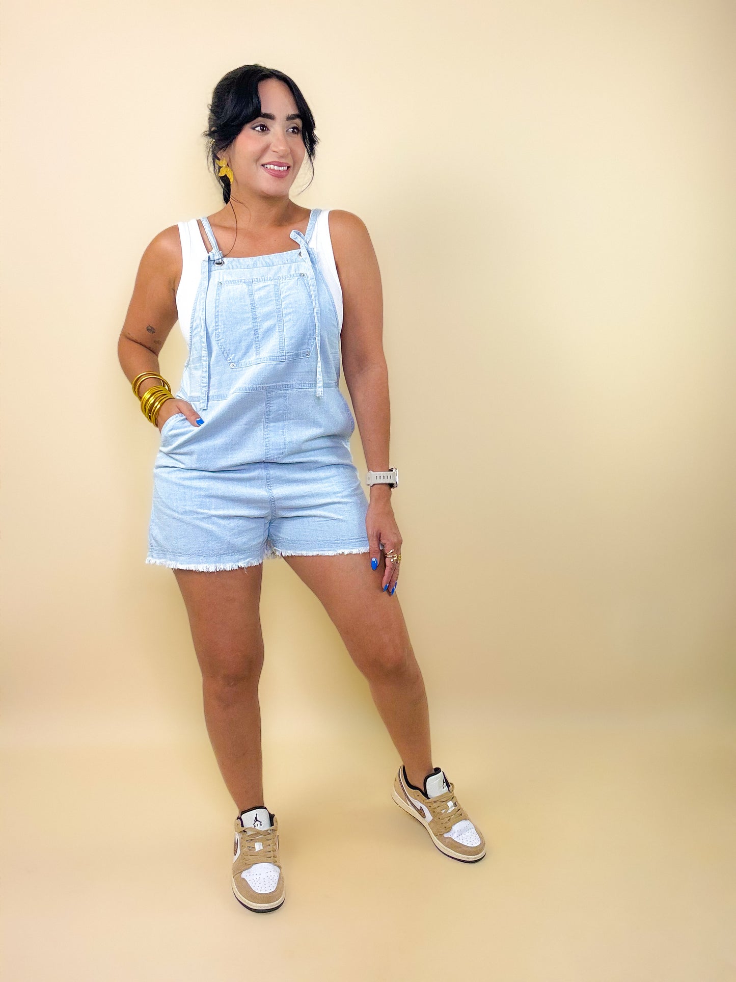 Light Washed Denim Romper (restock)