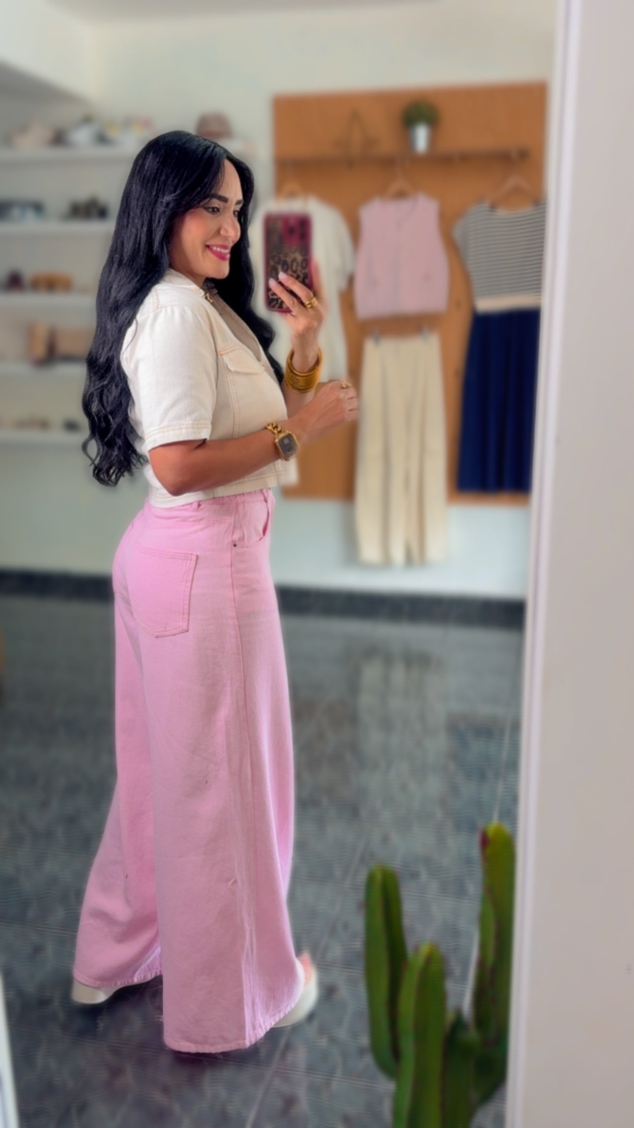 Pink Wide Leg Pants