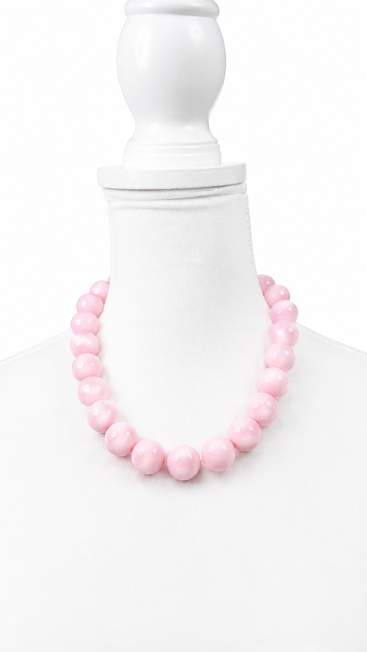 Pink Chunky Beaded Necklace