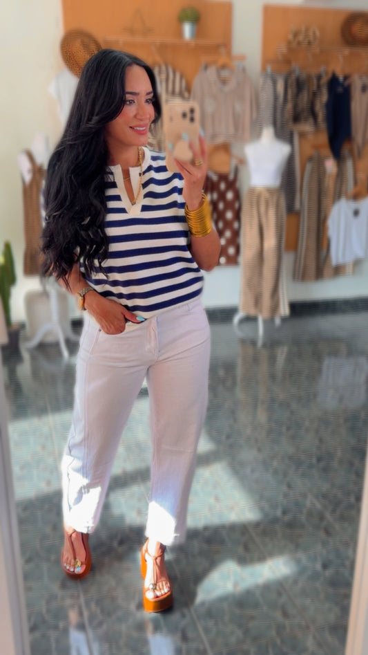 White Spandex Barrels Jeans