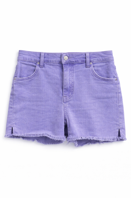 Lavender Spandex Denim Shorts