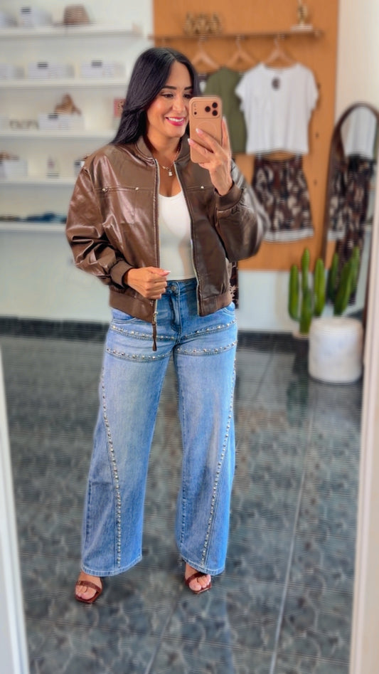 Brown Onesize Leather Jacket
