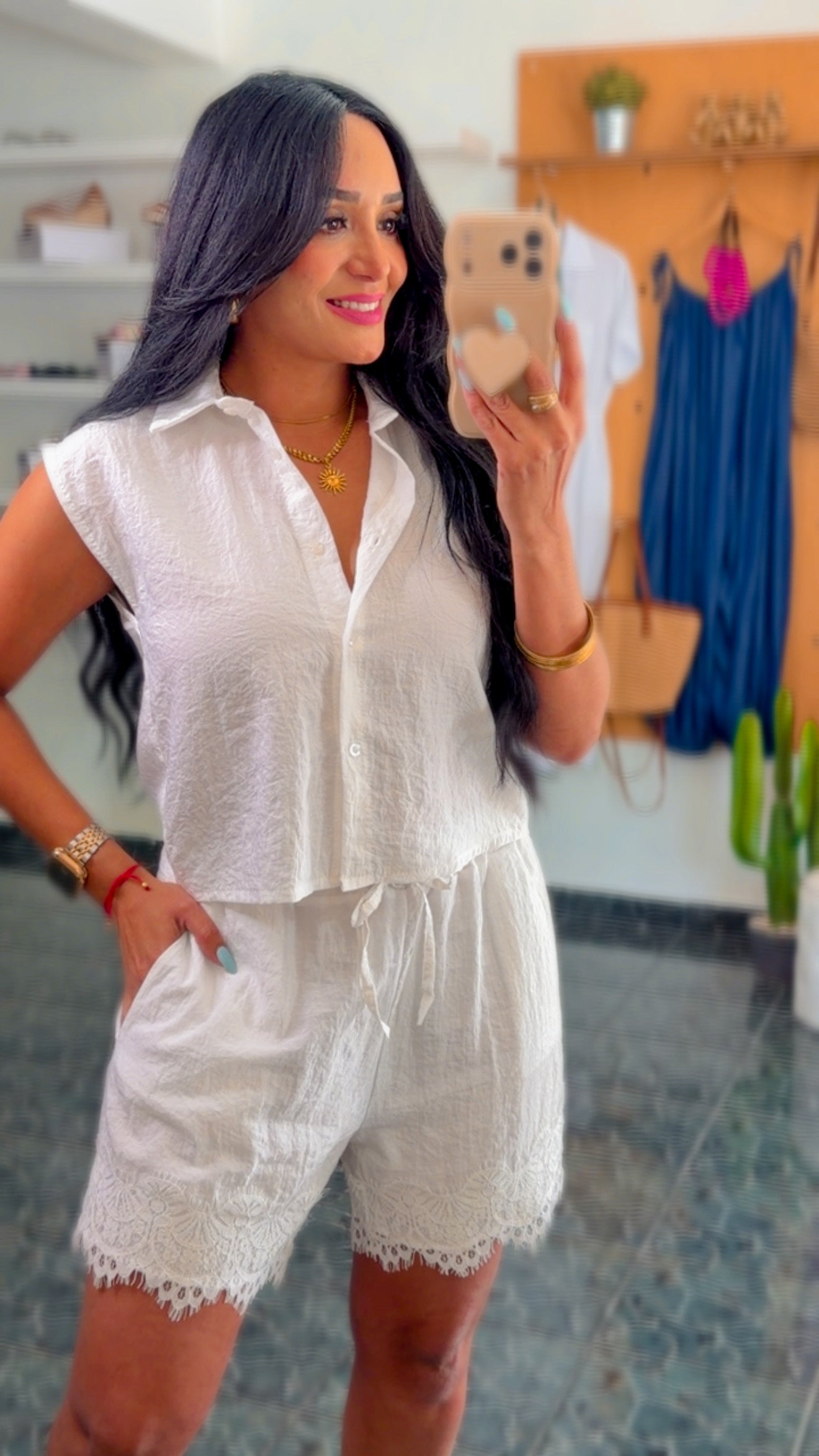 Italy White Viscose Set