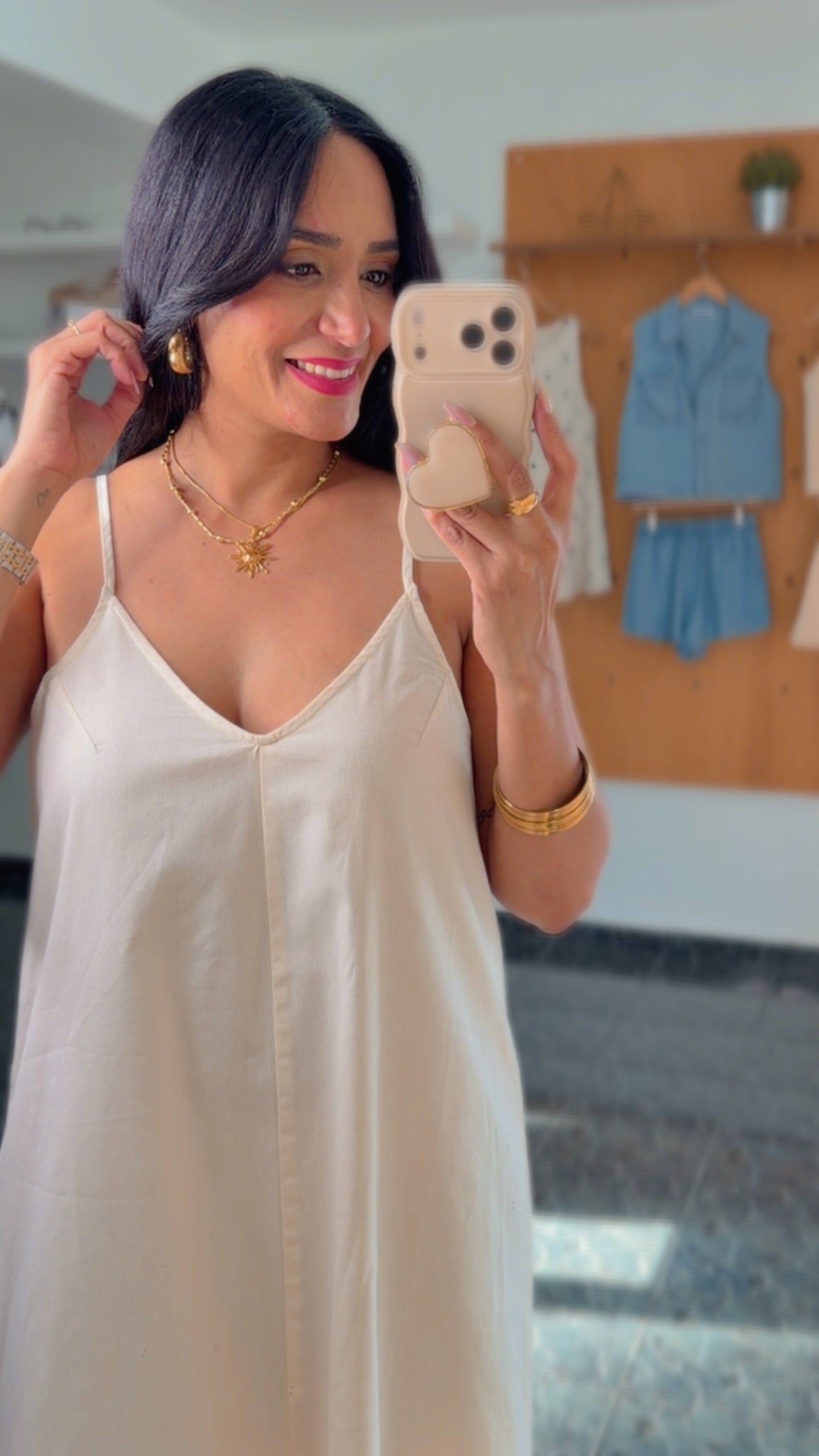 Cream Woven Maxi Dress