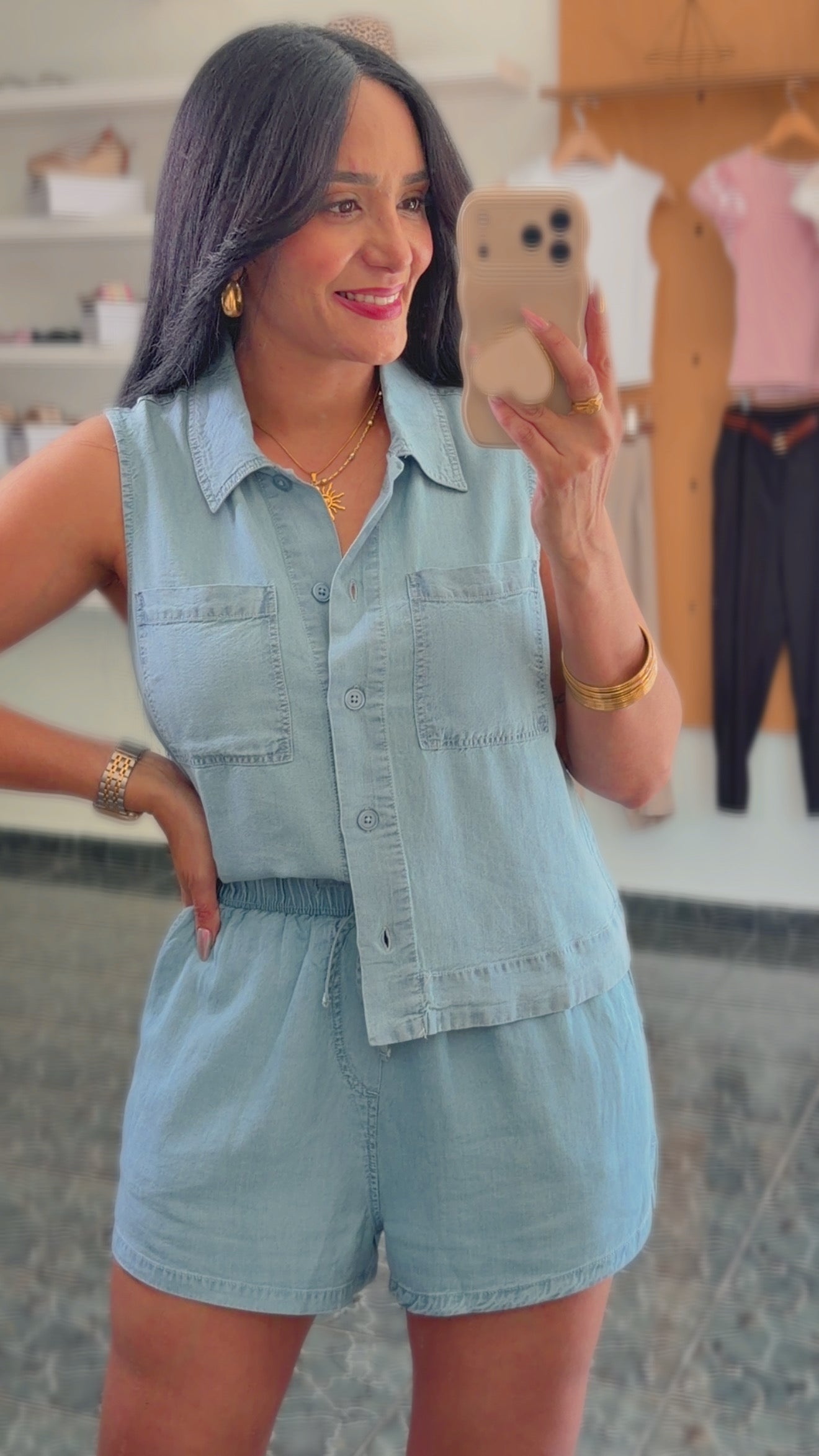 Chambray Denim Set