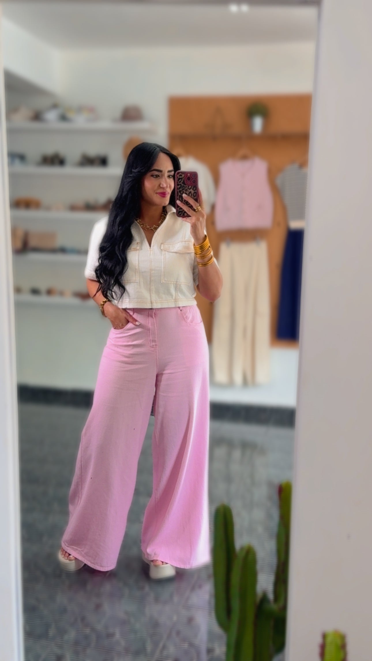 Pink Wide Leg Pants