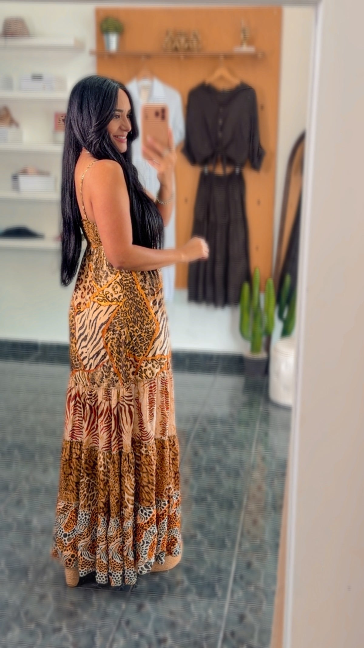 Animal Print Gypsy Onesize Maxi Dress