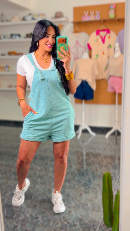 Sky Blue French Terry Romper