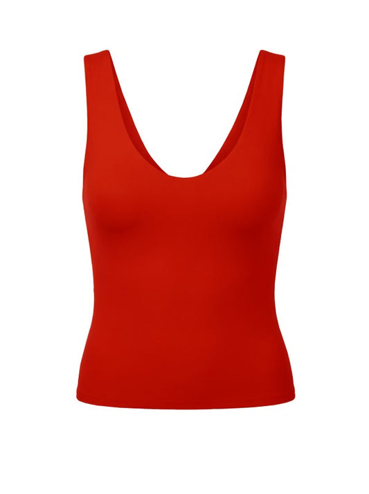 Red U/V Reversible Neck Spandex Tank