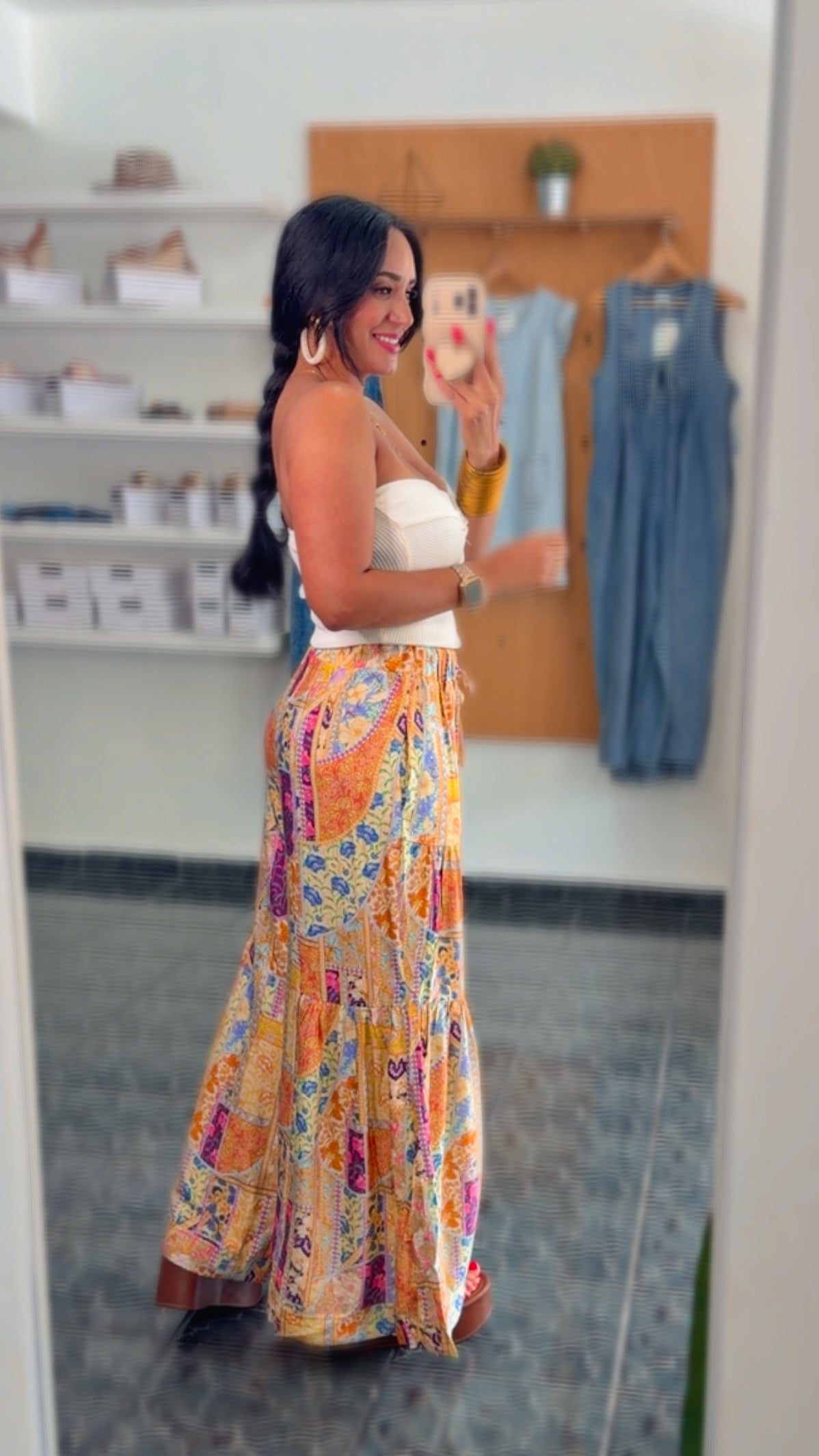 Gypsy Mixed Print Wide Leg Pants