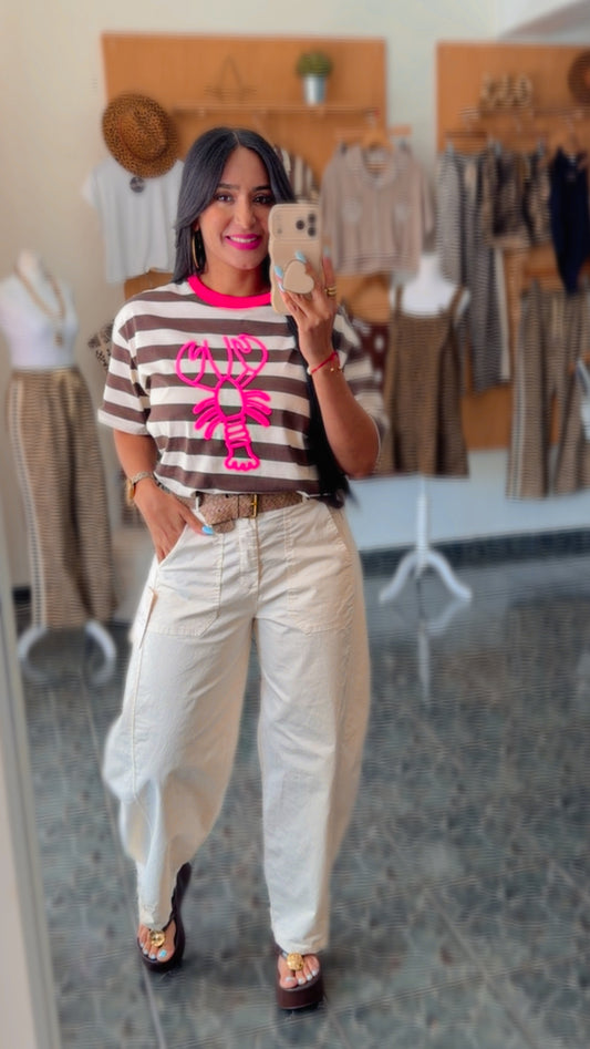Italy Cream Belted Slouchy Pants