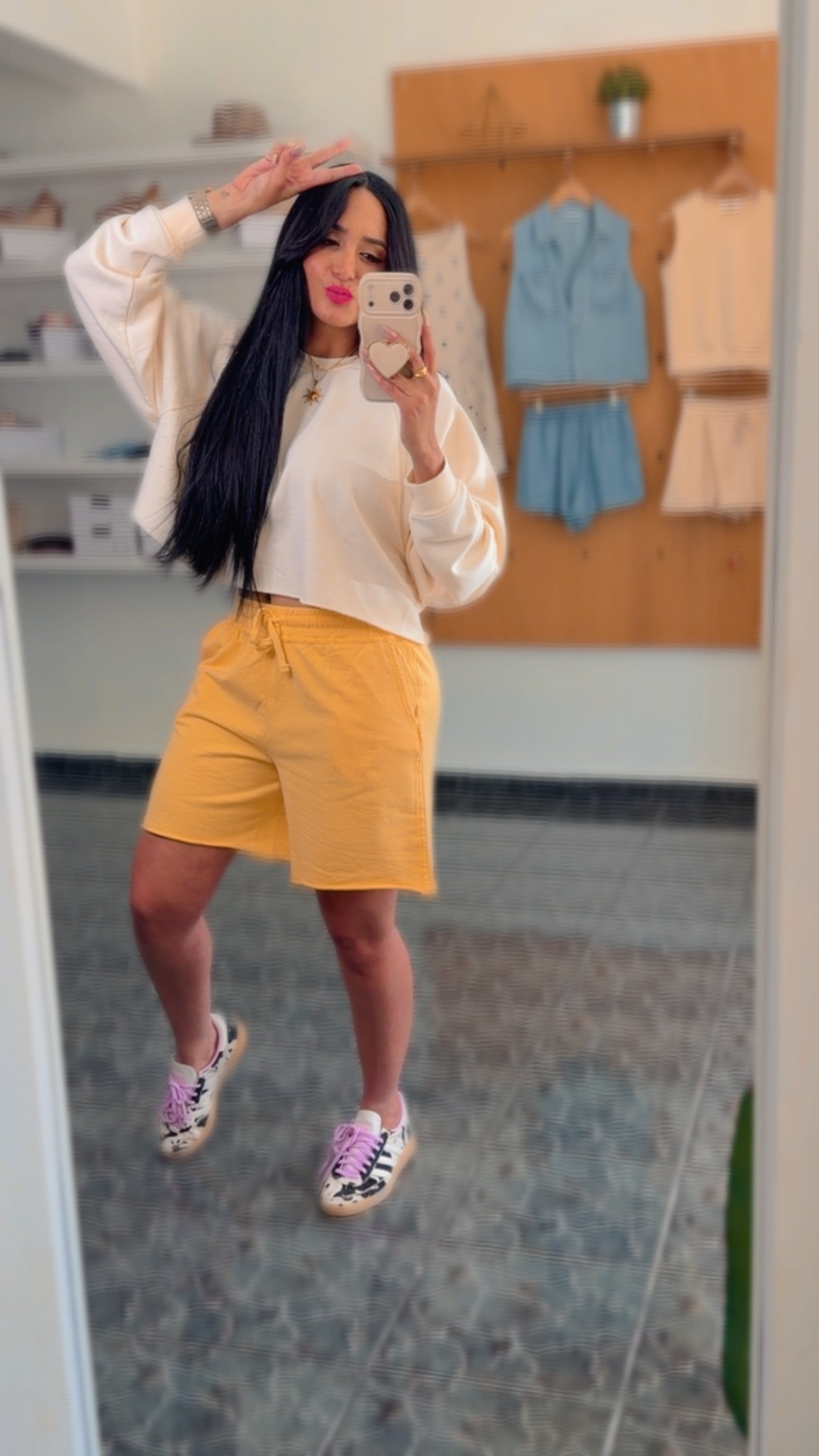 Yellow Knit Bermuda