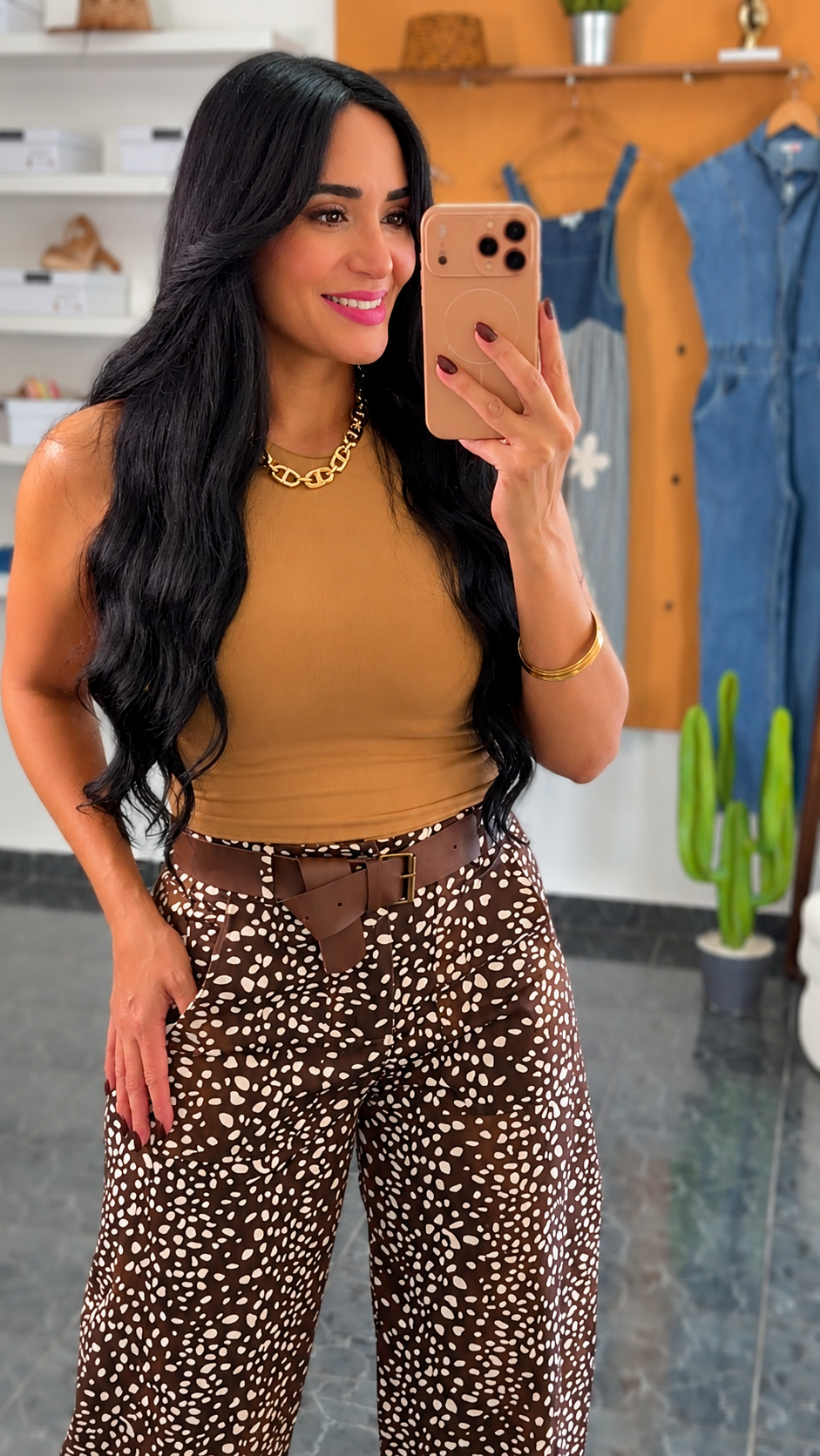 Italy Brown Bambi Barrel Pants