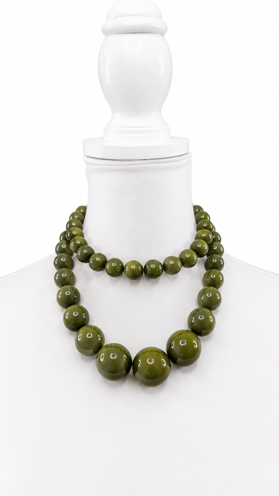 Olive Double Chunky Beaded Necklace