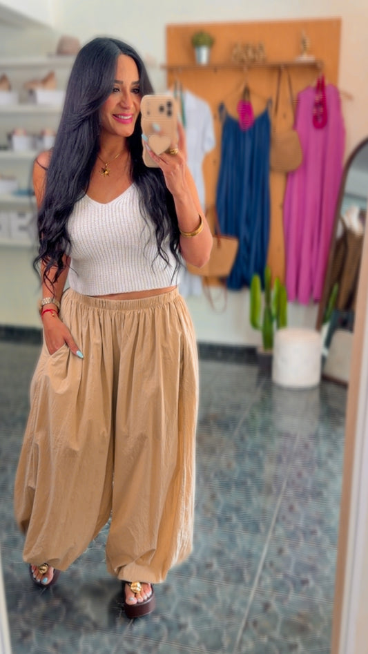 Italy Taupe Aladdin Jogger Pants