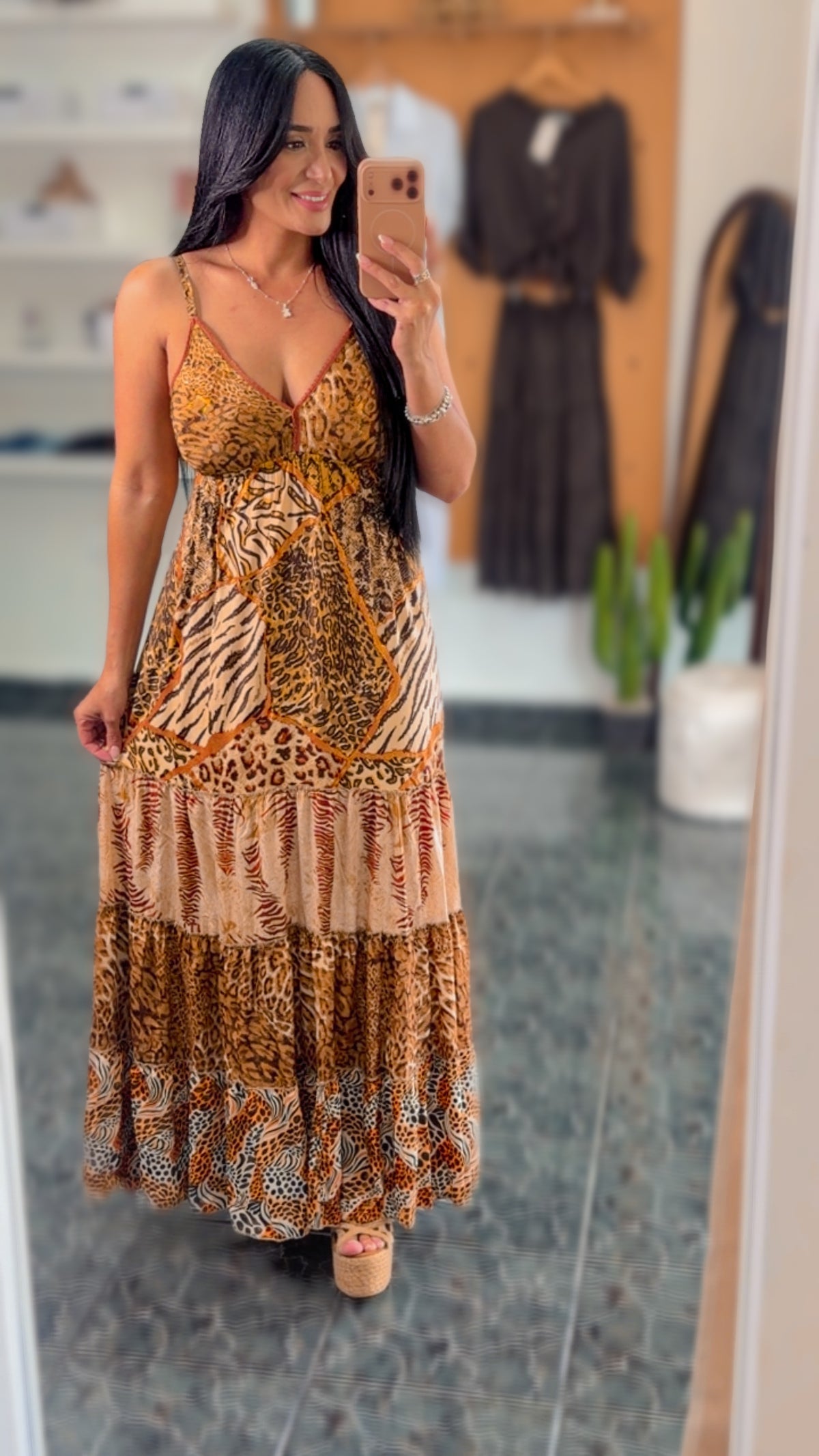 Animal Print Gypsy Onesize Maxi Dress