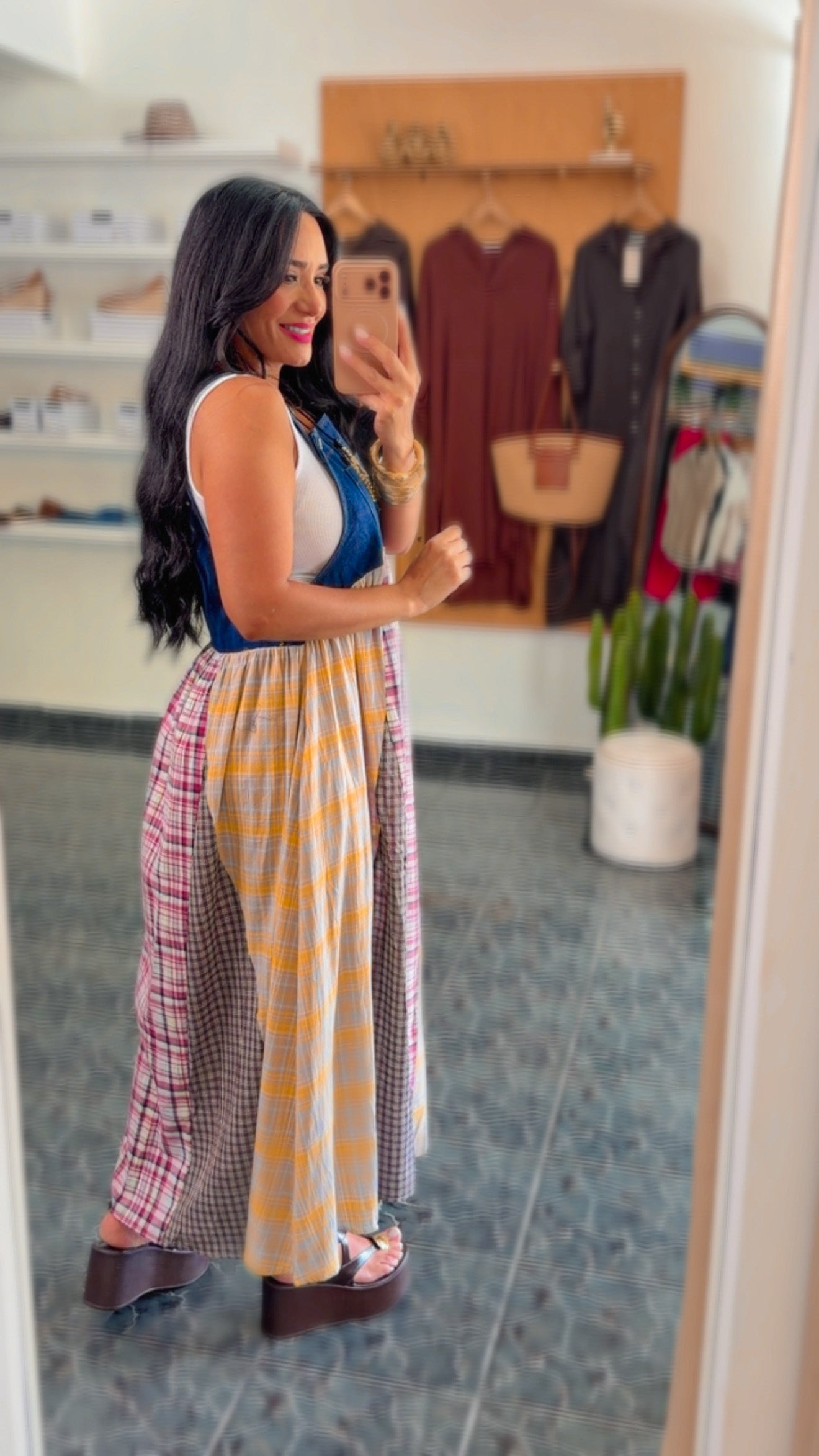 Dark Denim Patchwork Dress