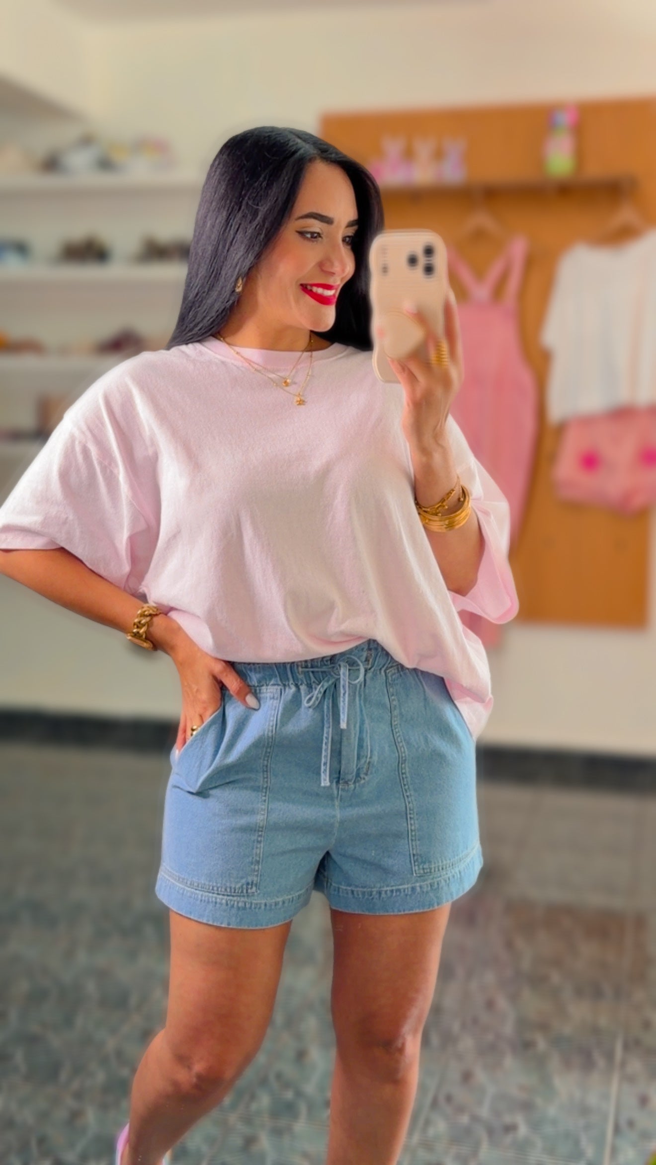 Soft Pink Oversized Mineral Wash T-Shirt