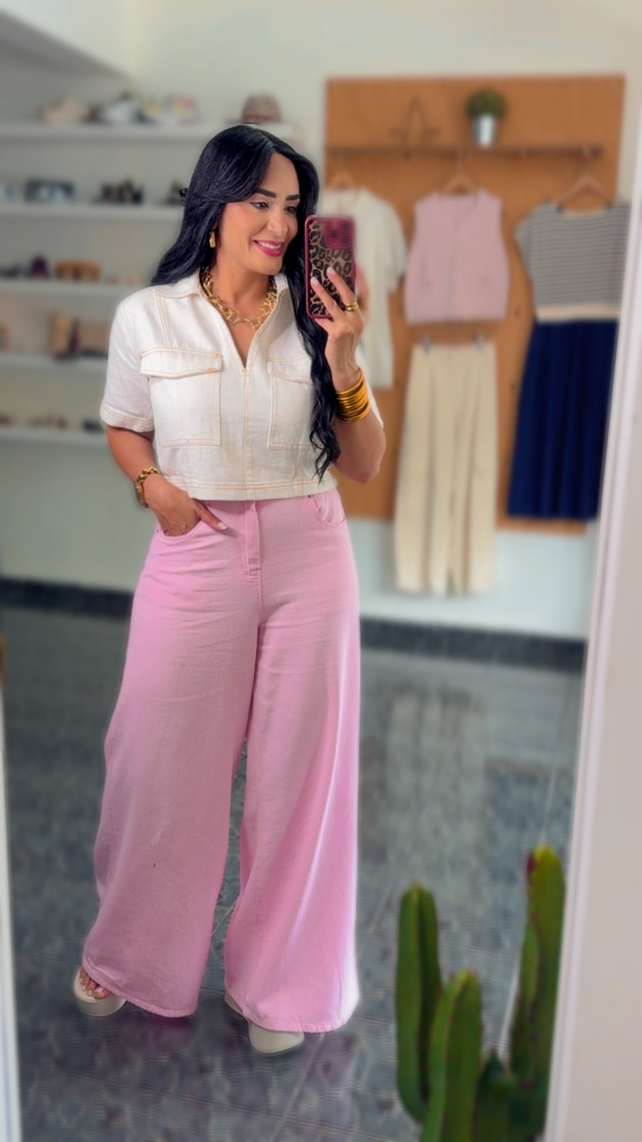 Pink Wide Leg Pants