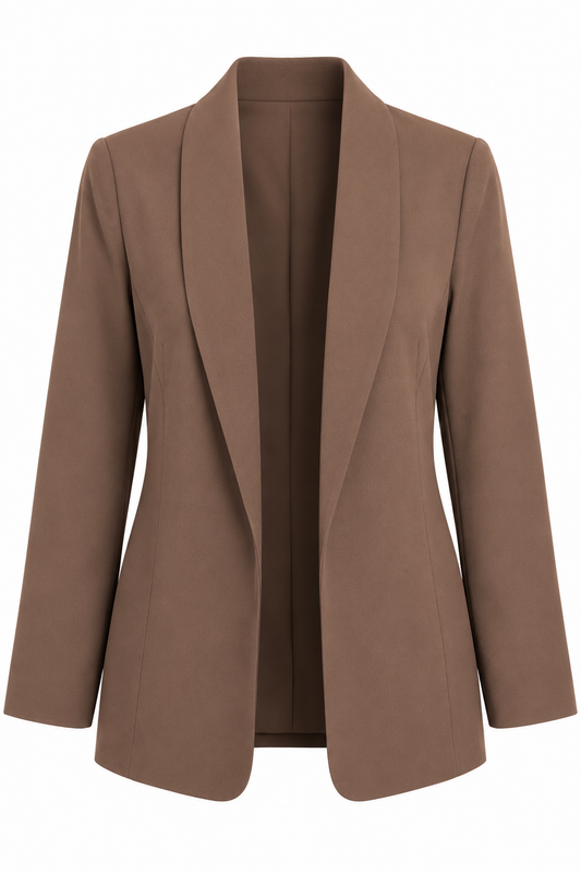 Brown Open Front Blazer
