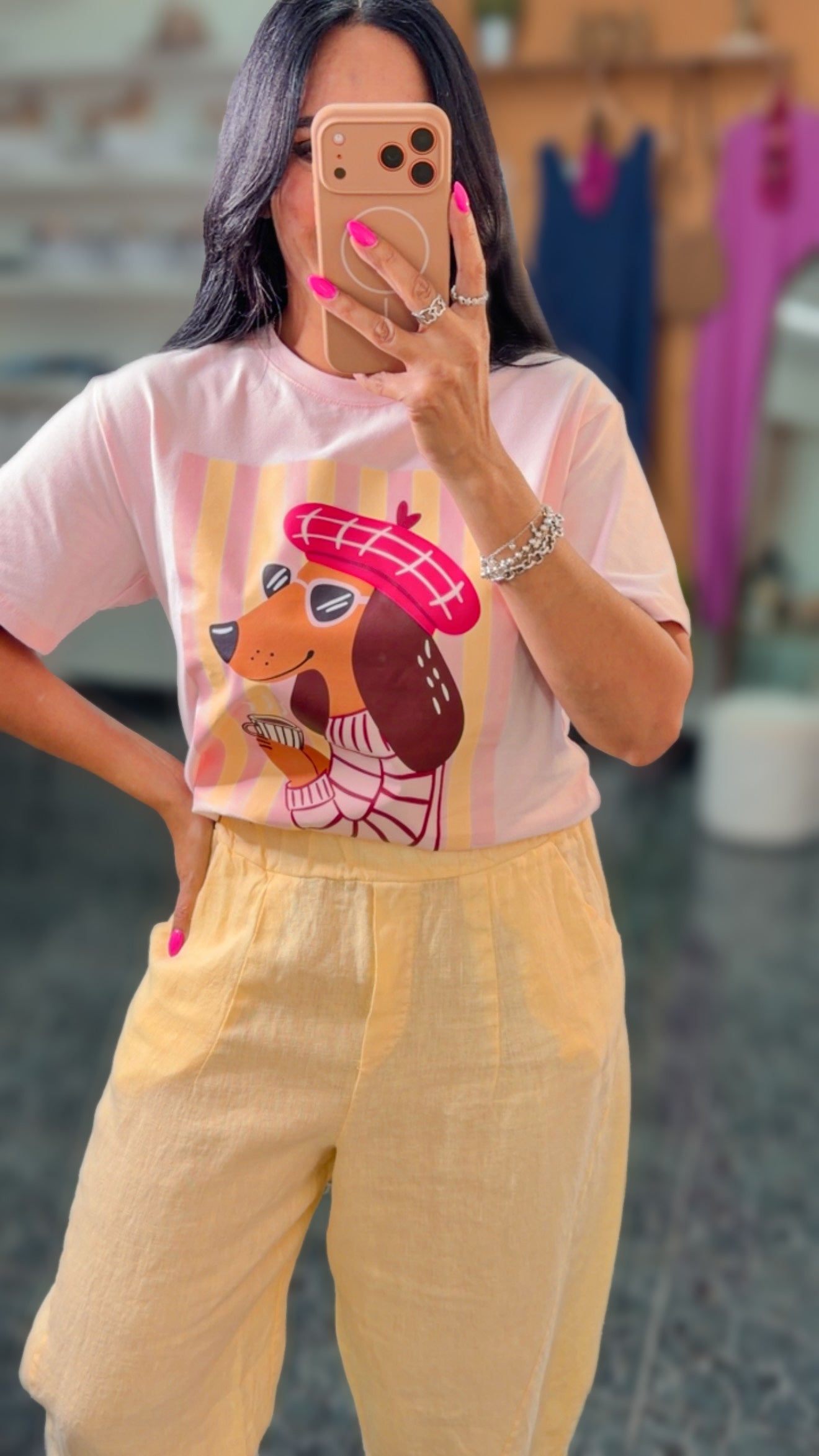 Sausage Dog Coffee Print TShirt