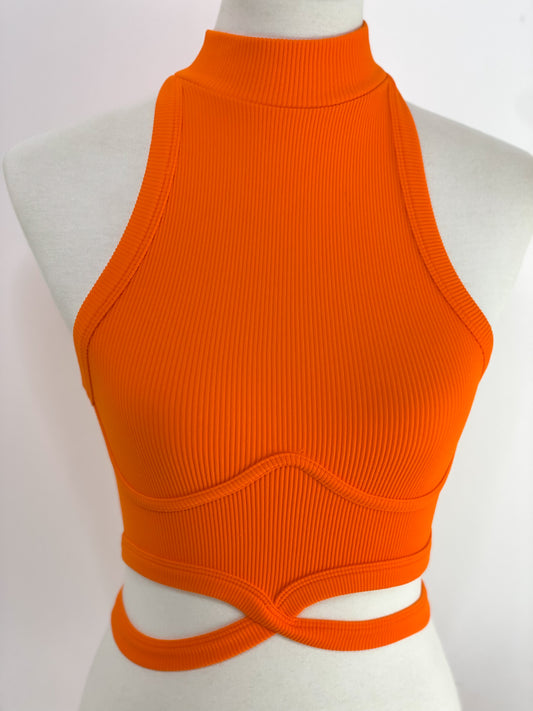 Orange Onesize Wrap Waist Top