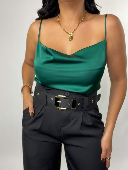 Esmerald Cowl Neck Satin Blouse