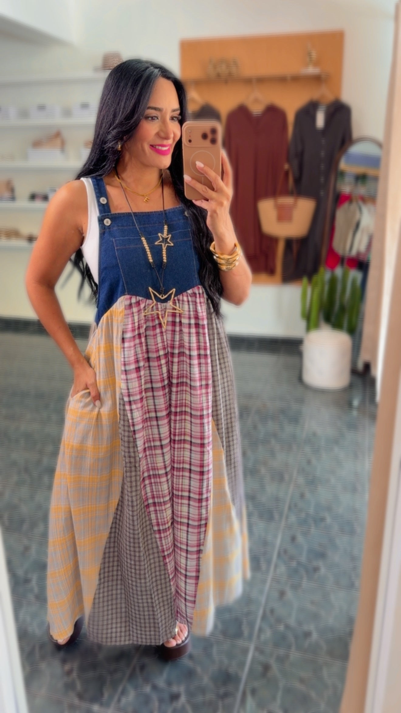 Dark Denim Patchwork Dress