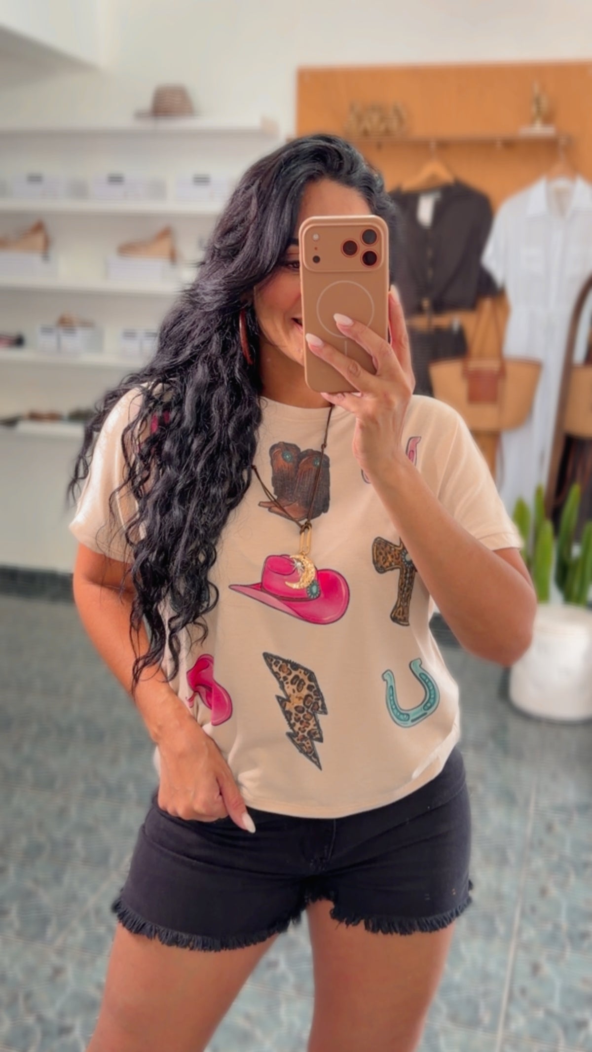 Khaki Howdy Desert French Terry Top