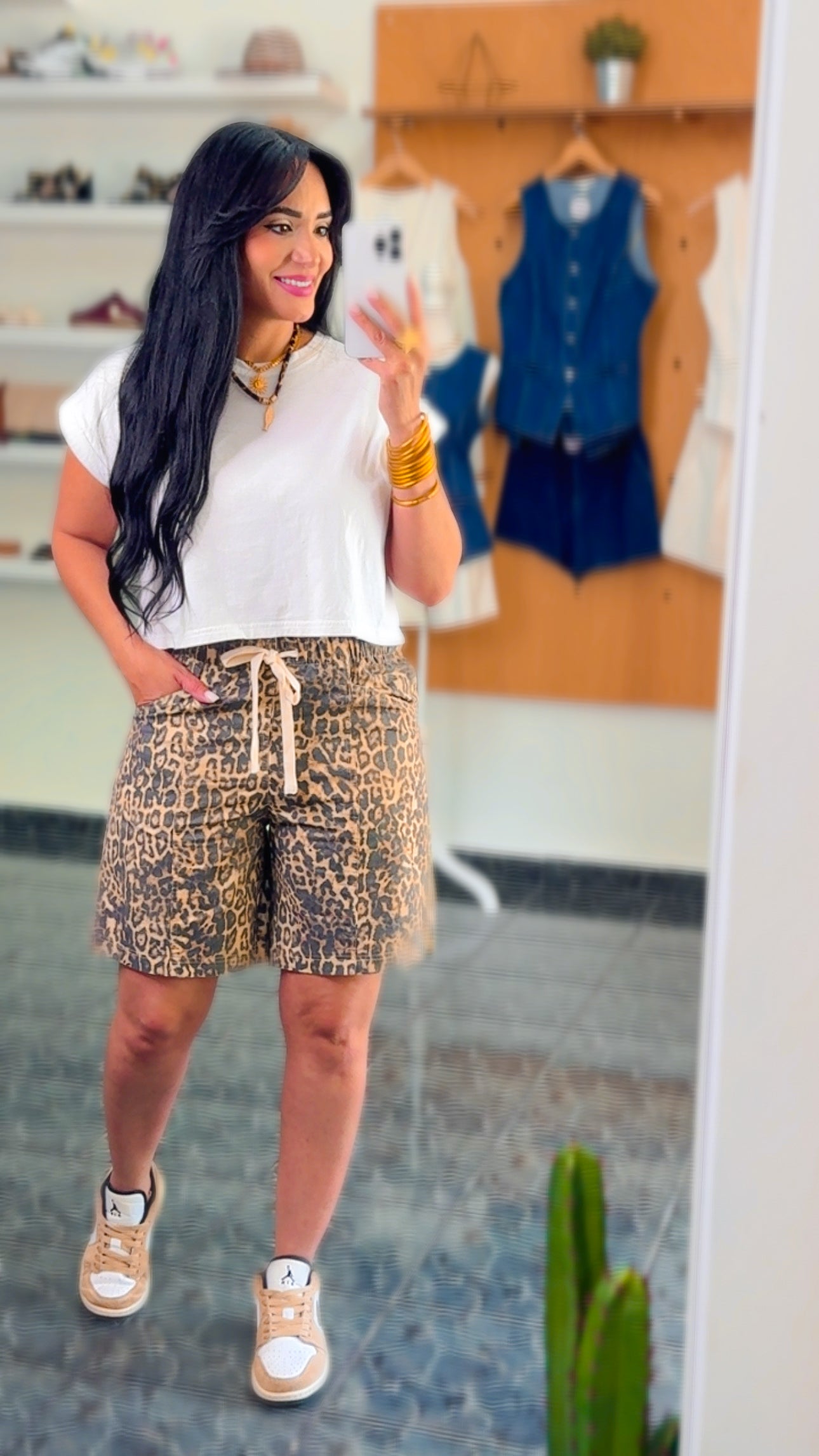 Animal Print Bermuda Shorts